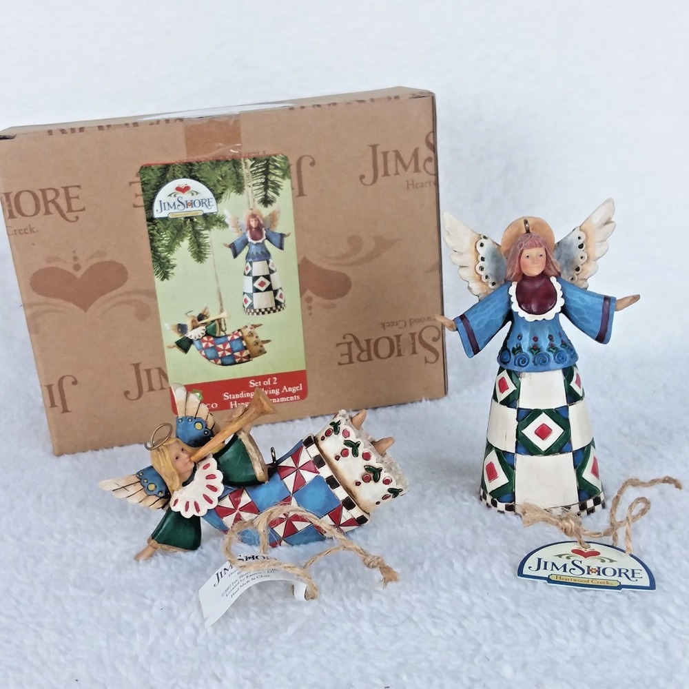 Jim Shore Standing Flying Angel Hanging Ornament Vintage 2002 Heartwood‎ Creek